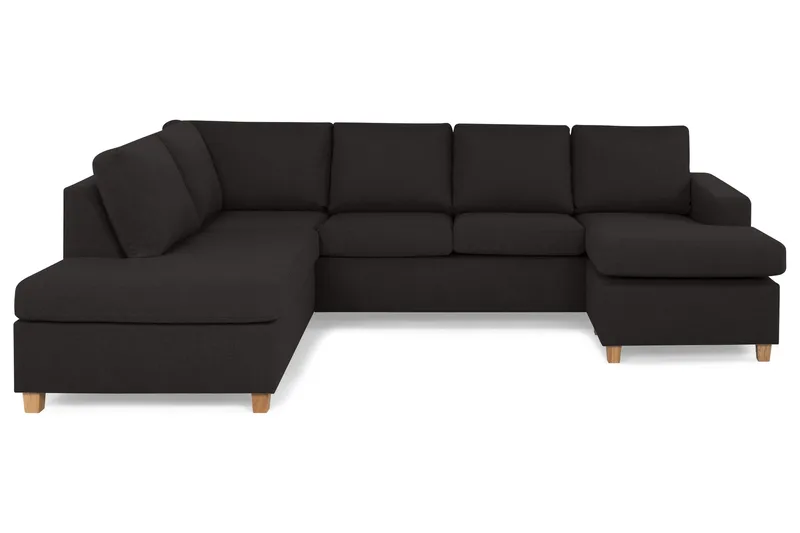Crazy 4-sits Vänstervänd U-formad Large Soffa med Divan och Schäslong i Tyg, Antracit