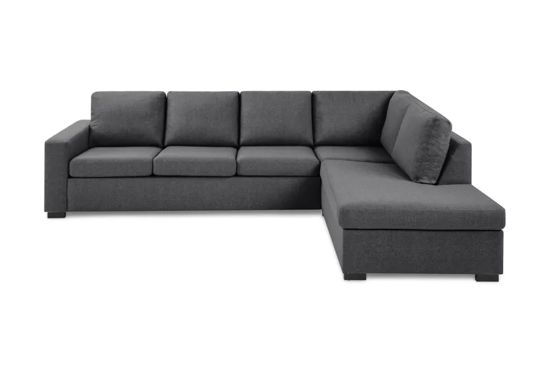 Crazy Limited Edition 4-sits Högervänd L-formad Schäslongsoffa i Tyg, Mörkgrå