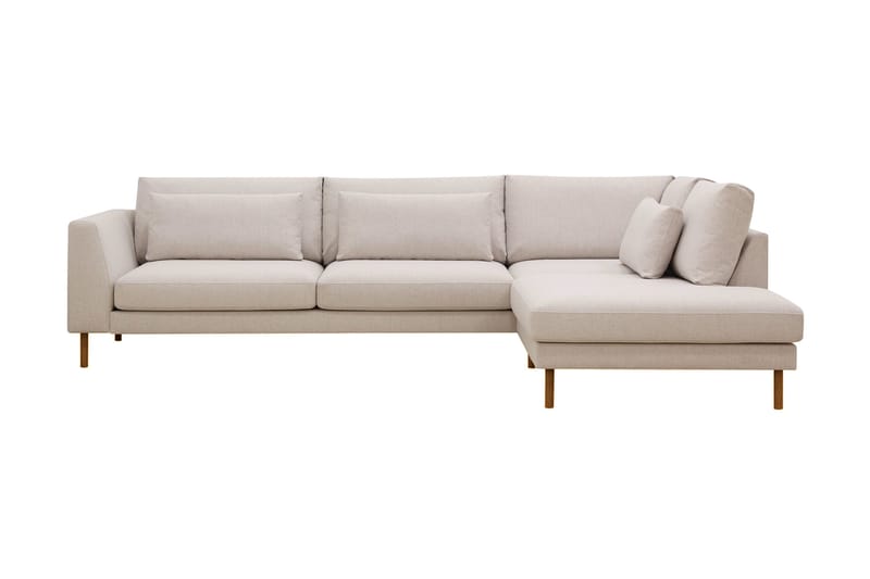Florenz 4-sits Högervänd L-formad Schäslongsoffa i Tyg, Beige
