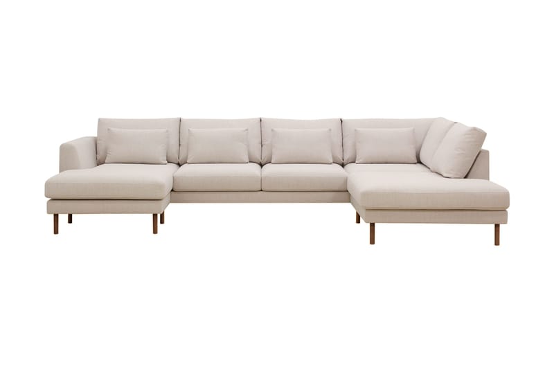 Florenz 4-sits Högervänd U-formad Soffa med Divan och Schäslong i Tyg, Beige