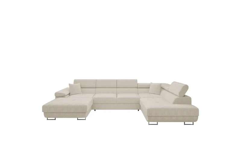 Gabina Soffa med Divan och Schäslong 4-sits, Beige