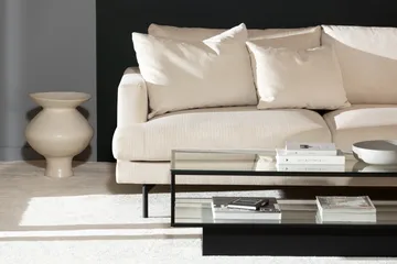 Menard 4-sits Högervänd L-formad Djup Schäslongsoffa i Manchester - Beige - Products - Möbler - Soffa - Divansoffa & schäslongsoffa - 4 sits soffa med divan