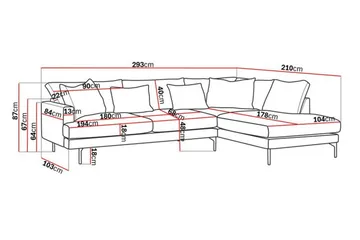 Menard 4-sits Högervänd L-formad Djup Schäslongsoffa i Manchester - Beige - Products - Möbler - Soffa - Divansoffa & schäslongsoffa - 4 sits soffa med divan