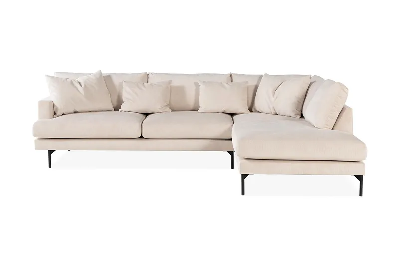 Menard 4-sits Högervänd L-formad Djup Schäslongsoffa i Manchester - Beige - Products - Möbler - Soffa - Divansoffa & schäslongsoffa - 4 sits soffa med divan