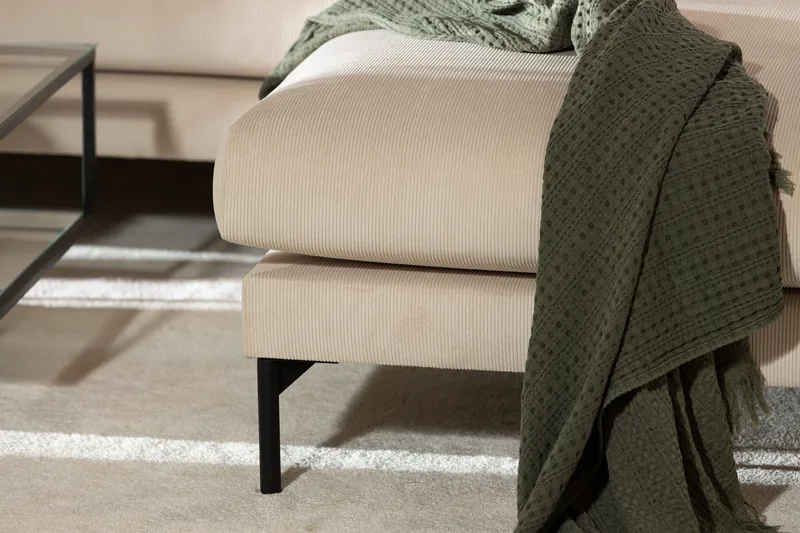 Menard 4-sits Högervänd L-formad Djup Schäslongsoffa i Manchester - Beige - Products - Möbler - Soffa - Divansoffa & schäslongsoffa - 4 sits soffa med divan