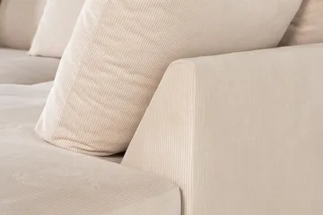 Menard 4-sits Högervänd L-formad Djup Schäslongsoffa i Manchester - Beige - Products - Möbler - Soffa - Divansoffa & schäslongsoffa - 4 sits soffa med divan