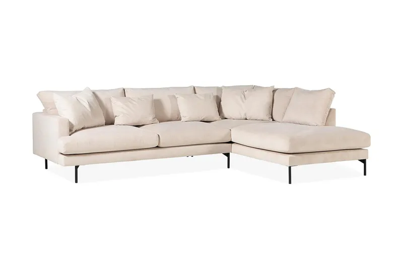 Menard 4-sits Högervänd L-formad Djup Schäslongsoffa i Manchester - Beige - Products - Möbler - Soffa - Divansoffa & schäslongsoffa - 4 sits soffa med divan
