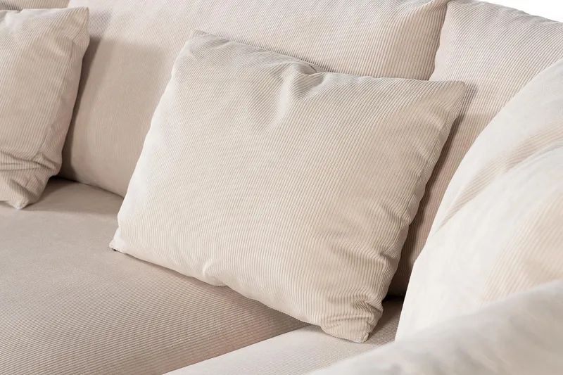 Menard 4-sits Högervänd L-formad Djup Schäslongsoffa i Manchester - Beige - Products - Möbler - Soffa - Divansoffa & schäslongsoffa - 4 sits soffa med divan