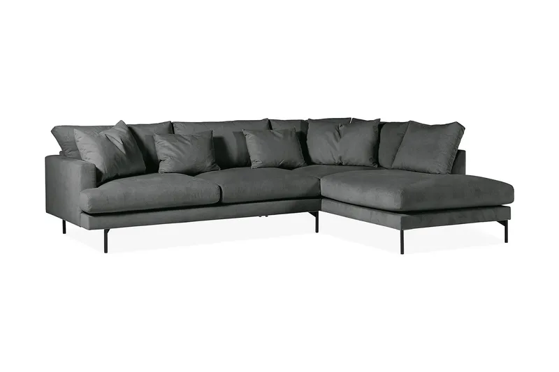 Menard 4-sits Högervänd L-formad Djup Schäslongsoffa i Manchester - Grå - Products - Möbler - Soffa - Divansoffa & schäslongsoffa - 4 sits soffa med divan