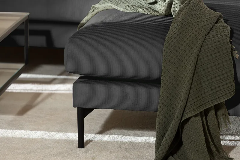 Menard 4-sits Högervänd L-formad Djup Schäslongsoffa i Manchester - Grå - Products - Möbler - Soffa - Divansoffa & schäslongsoffa - 4 sits soffa med divan