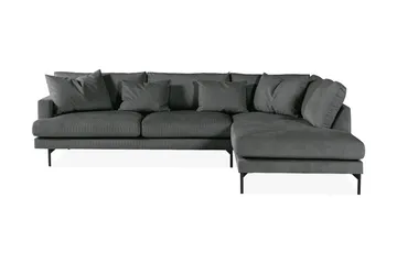 Menard 4-sits Högervänd L-formad Djup Schäslongsoffa i Manchester - Grå - Products - Möbler - Soffa - Divansoffa & schäslongsoffa - 4 sits soffa med divan
