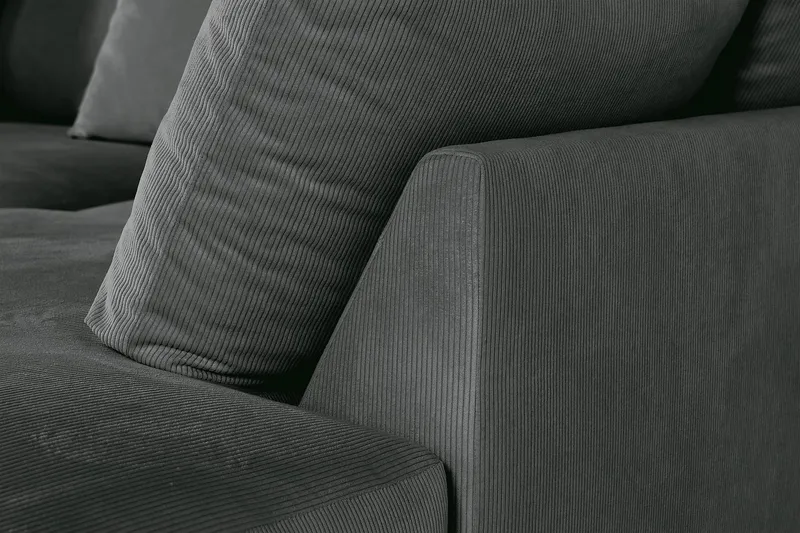 Menard 4-sits Högervänd L-formad Djup Schäslongsoffa i Manchester - Grå - Products - Möbler - Soffa - Divansoffa & schäslongsoffa - 4 sits soffa med divan