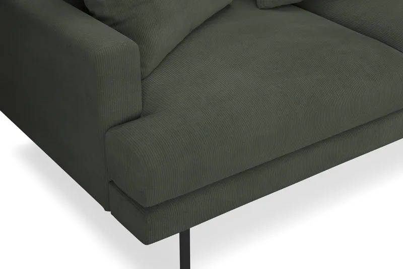 Menard 4-sits Högervänd L-formad Djup Schäslongsoffa i Manchester - Mörkgrön - Products - Möbler - Soffa - Divansoffa & schäslongsoffa - 4 sits soffa med divan