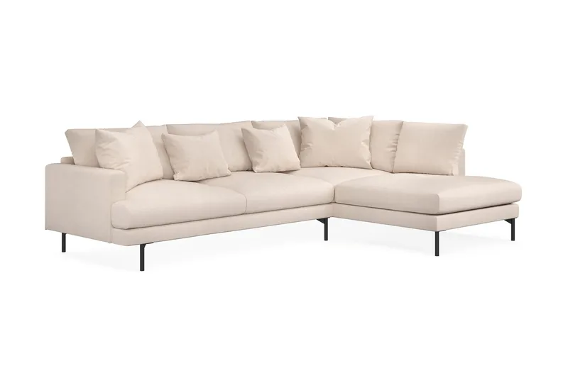 Menard 4-sits Högervänd L-formad Djup Schäslongsoffa i Tyg - Beige - Products - Möbler - Soffa - Divansoffa & schäslongsoffa - 4 sits soffa med divan
