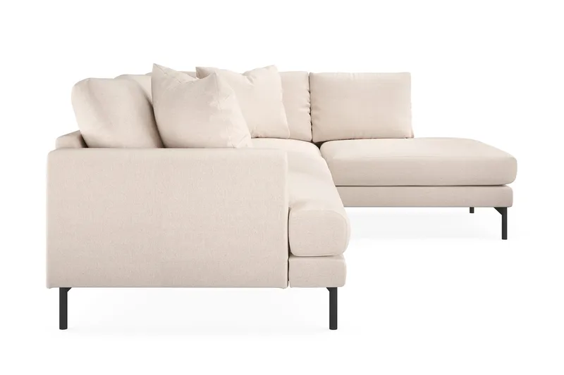 Menard 4-sits Högervänd L-formad Djup Schäslongsoffa i Tyg - Beige - Products - Möbler - Soffa - Divansoffa & schäslongsoffa - 4 sits soffa med divan