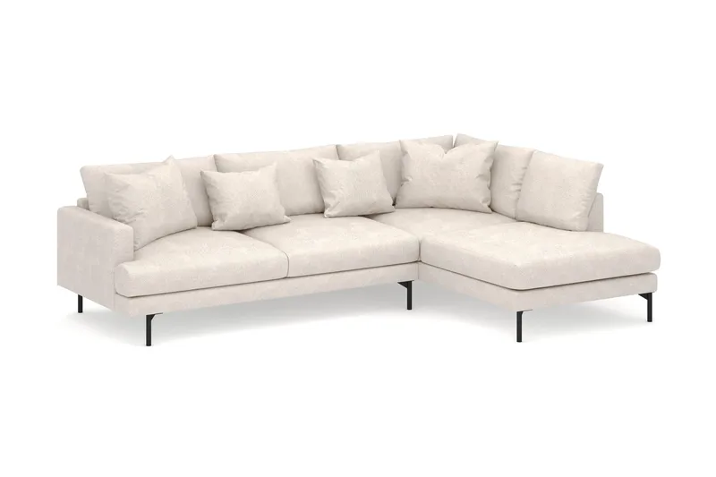 Menard 4-sits Högervänd L-formad Djup Schäslongsoffa i Tyg - Beige - Products - Möbler - Soffa - Divansoffa & schäslongsoffa - 4 sits soffa med divan
