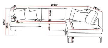 Menard 4-sits Högervänd L-formad Djup Schäslongsoffa i Tyg - Beige - Products - Möbler - Soffa - Divansoffa & schäslongsoffa - 4 sits soffa med divan