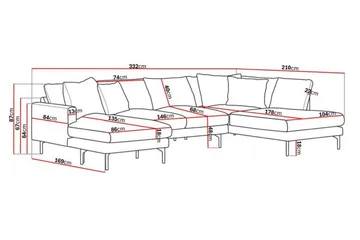 Menard 4-sits Högervänd Stor U-formad Djup Soffa med Divan och Schäslong i Manchester - Beige - Products - Möbler - Soffa - Divansoffa & schäslongsoffa - 4 sits soffa med divan