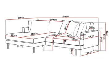 Menard 4-sits Vänstervänd L-formad Divansoffa i Manchester - Mörkgrå - Products - Möbler - Soffa - Divansoffa & schäslongsoffa - 4 sits soffa med divan