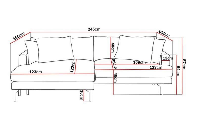 Menard 4-sits Vänstervänd L-formad Divansoffa i Manchester - Mörkgrön - Products - Möbler - Soffa - Divansoffa & schäslongsoffa - 4 sits soffa med divan