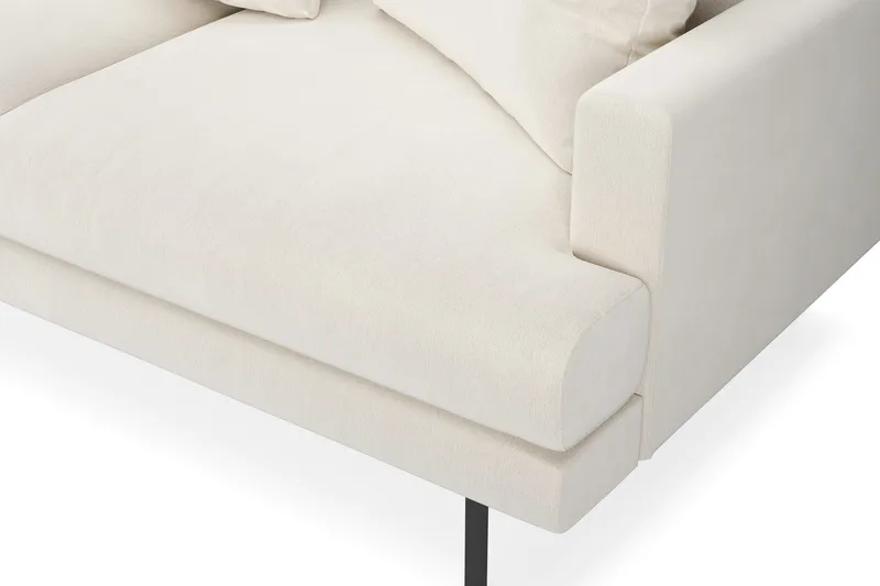 Menard 4-sits Vänstervänd L-formad Djup Schäslongsoffa i Sammet - Krämvit - Products - Möbler - Soffa - Divansoffa & schäslongsoffa - 4 sits soffa med divan