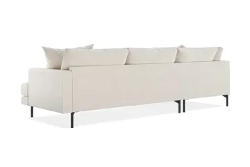 Menard 4-sits Vänstervänd L-formad Djup Schäslongsoffa i Sammet - Krämvit - Products - Möbler - Soffa - Divansoffa & schäslongsoffa - 4 sits soffa med divan