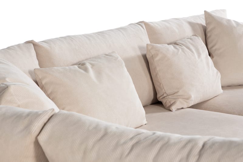 Menard 4-sits Vänstervänd L-formad Schäslongsoffa + Fotpall i Manchester - Beige - Products - Möbler - Soffa - Divansoffa & schäslongsoffa - 3 sits soffa med divan