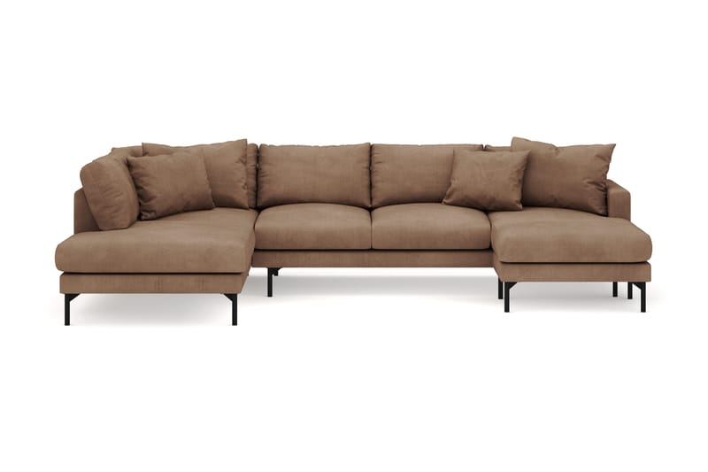 Menard 4-sits Vänstervänd Stor U-formad Djup Large Soffa med Divan och Schäslong i Manchester, Brun