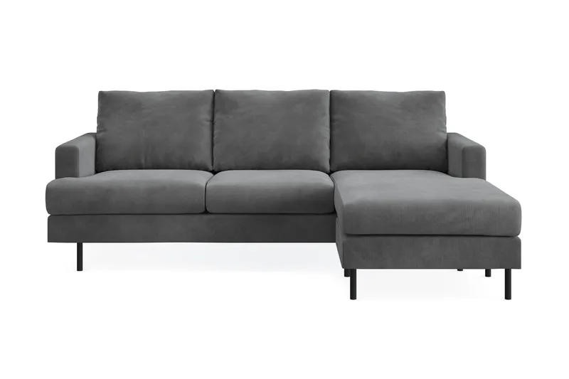Menard Compact 3-sits Högervänd L-formad Divansoffa i Manchester, Grå