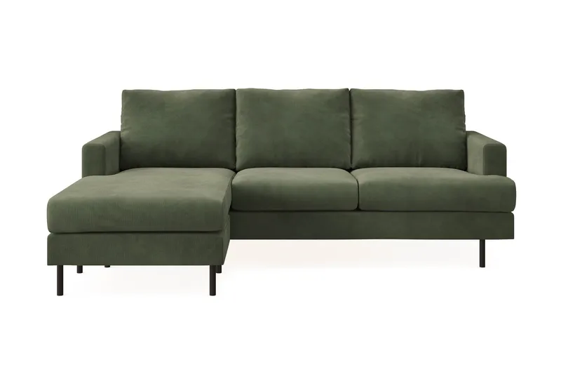 Menard Compact 3-sits Vänstervänd L-formad Divansoffa i Manchester, Grön