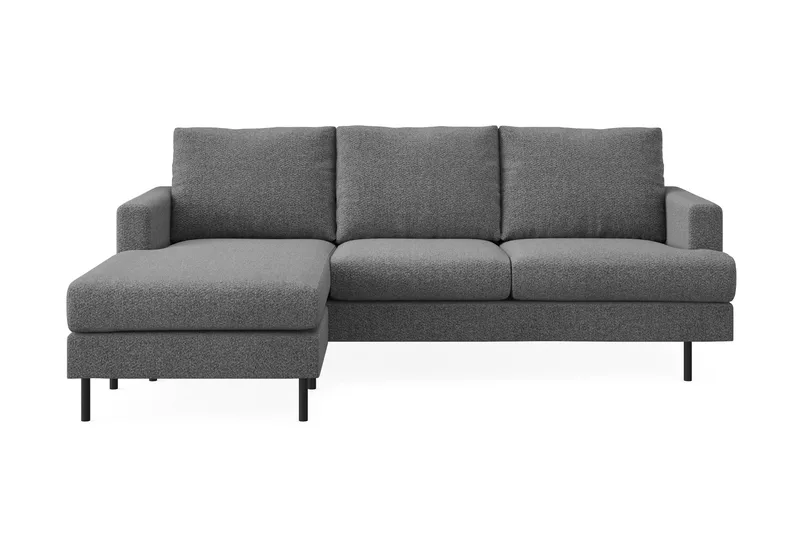 Menard Compact 3-sits Vänstervänd L-formad Divansoffa i Tyg, Mörkgrå
