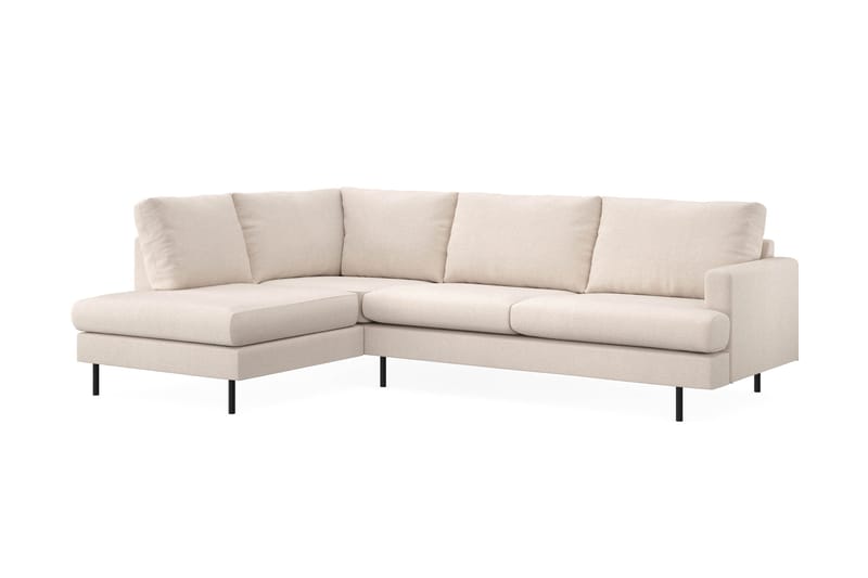 Menard Compact 4-sits Vänstervänd L-formad Schäslongsoffa i Tyg - Beige - Products - Möbler - Soffa - Divansoffa & schäslongsoffa - 4 sits soffa med divan