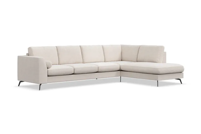 Ocean Lyx 4-sits Högervänd L-formad Schäslongsoffa i Tyg - Beige - Products - Möbler - Soffa - Divansoffa & schäslongsoffa - 4 sits soffa med divan