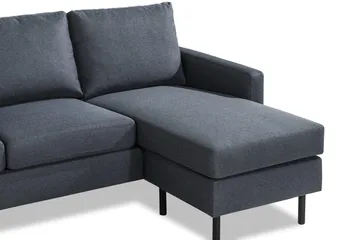 Peppe 3-sits Vändbar L-formad Divansoffa i Tyg - Mörkgrå - Products - Möbler - Soffa - Divansoffa & schäslongsoffa - 3 sits soffa med divan