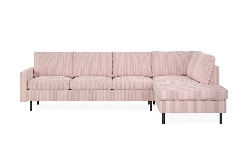 Peppe 4-sits Högervänd L-formad Schäslongsoffa i Manchester, Rosa