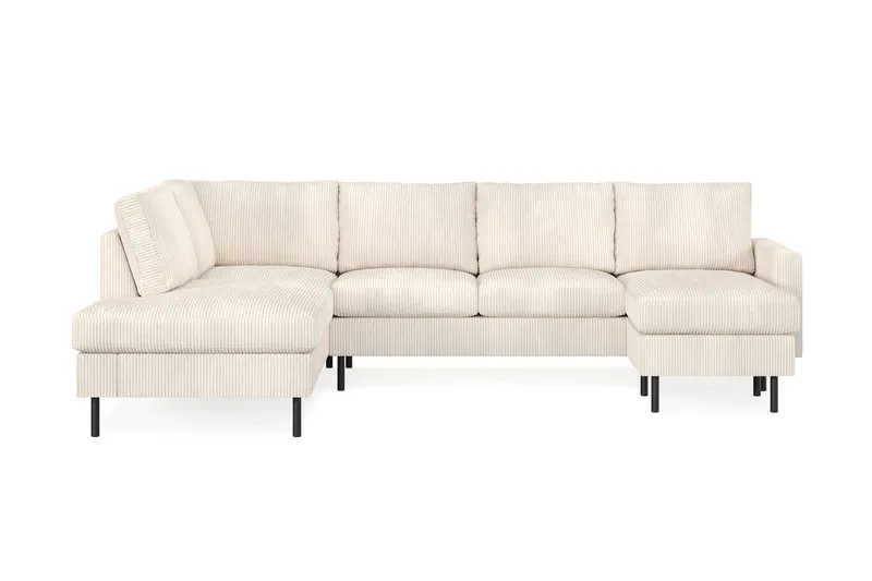 Peppe 4-sits Vänstervänd U-formad Soffa med Divan och Schäslong i Manchester, Beige