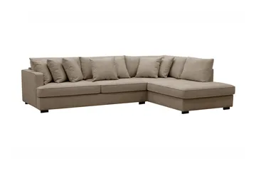 Rossita 4-sits Högervänd L-formad Djup Schäslongsoffa i Tyg - Brun - Products - Möbler - Soffa - Divansoffa & schäslongsoffa - 4 sits soffa med divan