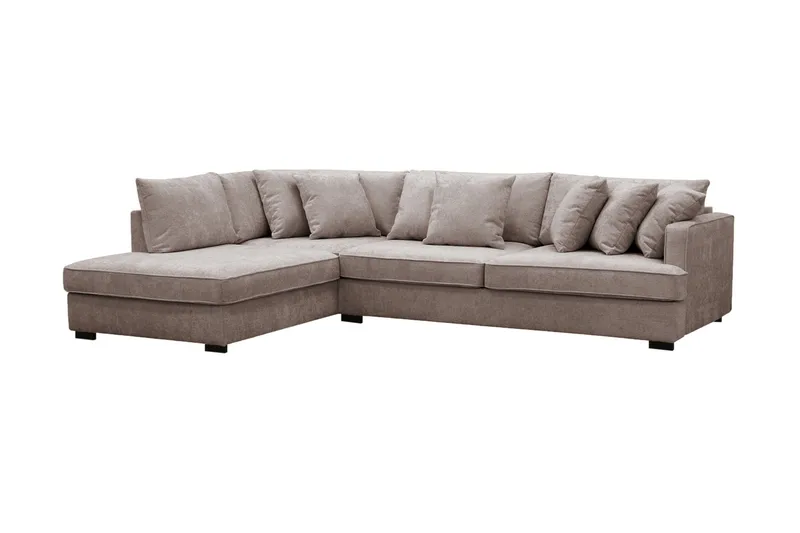 Rossita 4-sits Vänstervänd L-formad Djup Schäslongsoffa i Chenille - Grå / Brun - Products - Möbler - Soffa - Divansoffa & schäslongsoffa - 4 sits soffa med divan