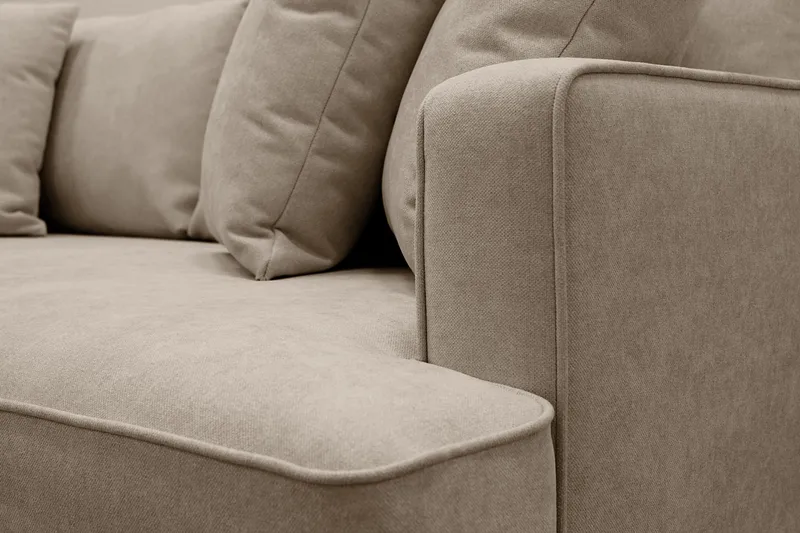 Rossita 4-sits Vänstervänd L-formad Djup Schäslongsoffa i Tyg - Brun - Products - Möbler - Soffa - Divansoffa & schäslongsoffa - 4 sits soffa med divan