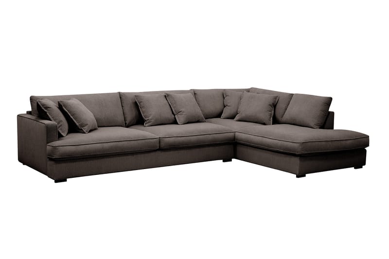 Rossita Lyx 4-sits Högervänd L-formad Extra Djup Schäslongsoffa i Manchester - Mörkgrå Manchester - Products - Möbler - Soffa - Divansoffa & schäslongsoffa - 4 sits soffa med divan