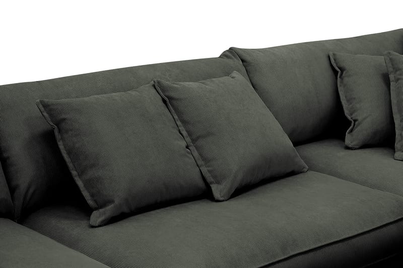 Rossita Lyx 4-sits Högervänd L-formad Extra Djup Schäslongsoffa i Manchester - Mörkgrön Manchester - Products - Möbler - Soffa - Divansoffa & schäslongsoffa - 4 sits soffa med divan