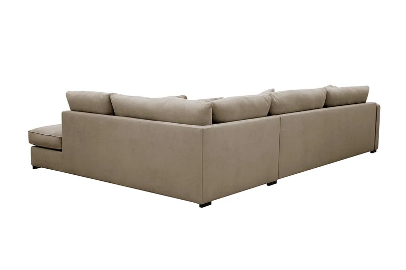 Rossita Lyx 4-sits Högervänd L-formad Extra Djup Schäslongsoffa i Tyg - Brun Tyg - Products - Möbler - Soffa - Divansoffa & schäslongsoffa - 4 sits soffa med divan
