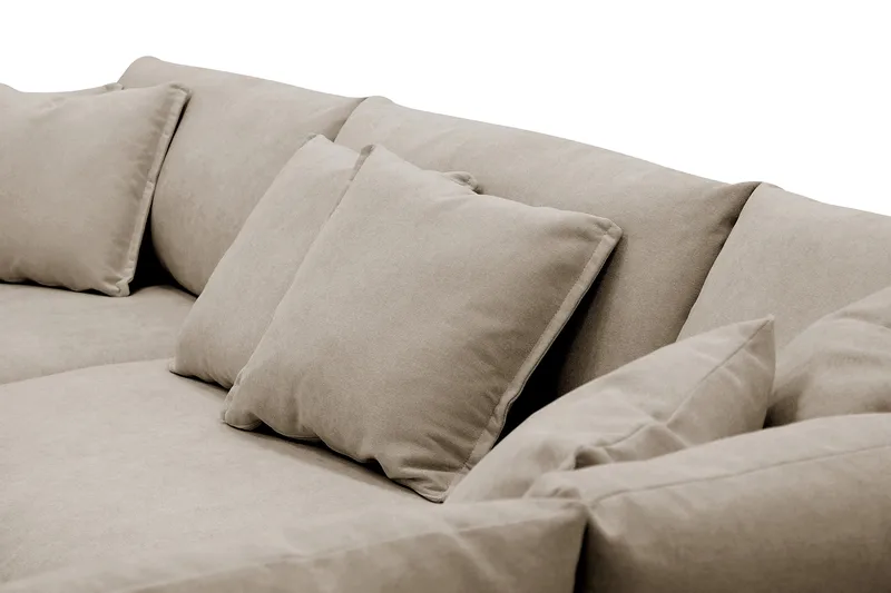 Rossita Lyx 4-sits Högervänd L-formad Extra Djup Schäslongsoffa i Tyg - Brun Tyg - Products - Möbler - Soffa - Divansoffa & schäslongsoffa - 4 sits soffa med divan