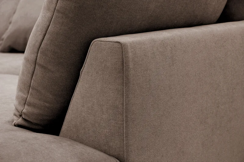 Rossita Lyx 4-sits Högervänd L-formad Extra Djup Schäslongsoffa i Tyg - Brun Tyg - Products - Möbler - Soffa - Divansoffa & schäslongsoffa - 4 sits soffa med divan