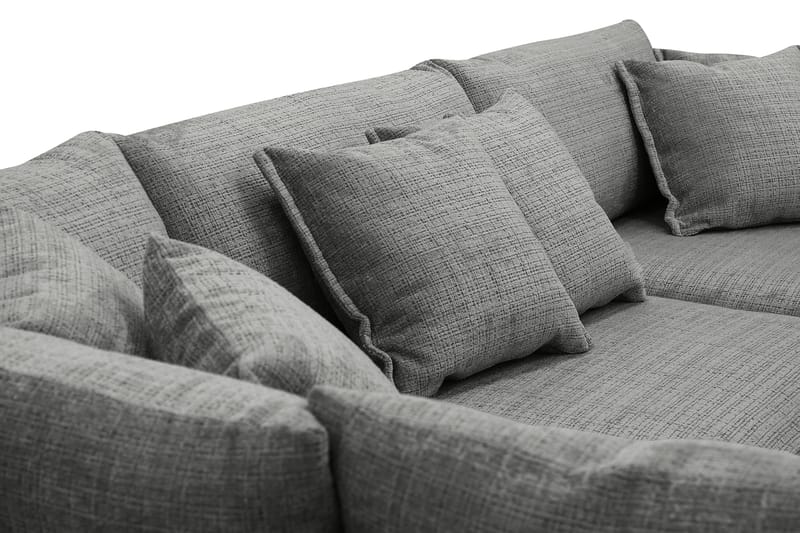Rossita Lyx 4-sits Vänstervänd L-formad Extra Djup Schäslongsoffa i Chenille - Grå Chenille - Products - Möbler - Soffa - Divansoffa & schäslongsoffa - 4 sits soffa med divan