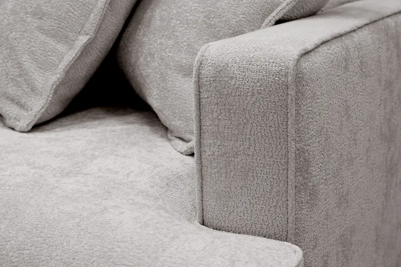 Rossita Lyx 4-sits Vänstervänd L-formad Extra Djup Schäslongsoffa i Chenille - Grå/Brun Chenille - Products - Möbler - Soffa - Divansoffa & schäslongsoffa - 4 sits soffa med divan
