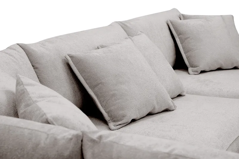 Rossita Lyx 4-sits Vänstervänd L-formad Extra Djup Schäslongsoffa i Chenille - Grå/Brun Chenille - Products - Möbler - Soffa - Divansoffa & schäslongsoffa - 4 sits soffa med divan
