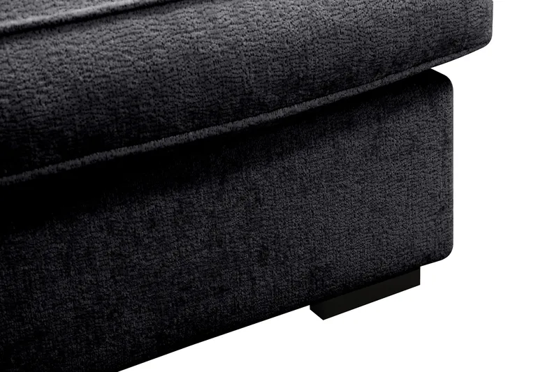 Rossita Lyx 4-sits Vänstervänd L-formad Extra Djup Schäslongsoffa i Chenille - Svart Chenille - Products - Möbler - Soffa - Divansoffa & schäslongsoffa - 4 sits soffa med divan