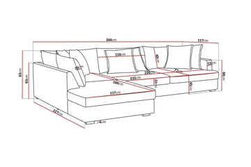 Rossita Lyx 4-sits Vänstervänd L-formad Extra Djup Schäslongsoffa i Manchester - Greige Manchester - Products - Möbler - Soffa - Divansoffa & schäslongsoffa - 4 sits soffa med divan