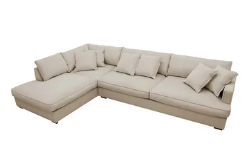Rossita Lyx 4-sits Vänstervänd L-formad Extra Djup Schäslongsoffa i Manchester - Greige Manchester - Products - Möbler - Soffa - Divansoffa & schäslongsoffa - 4 sits soffa med divan